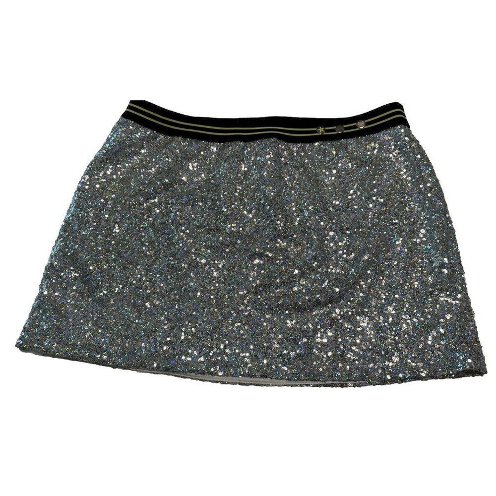 Disney Parks Silver Sequin  Run Princess Skirt Women's Size XL  Stretch Lined